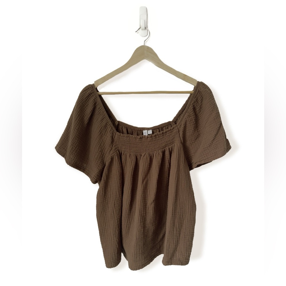 Puff Sleeve Gauze Top (XL)